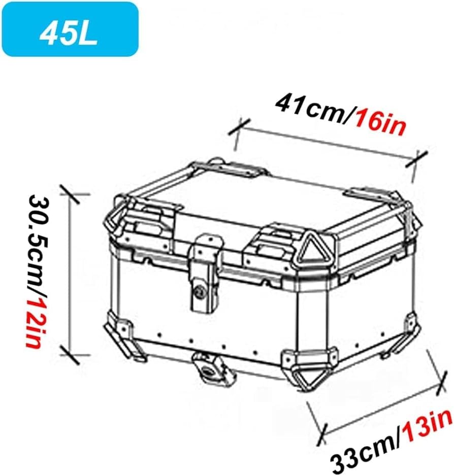 Amazon.com: Waterproof Motorcycle Top Box Aluminum Top Case